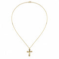 Trendy 14K Gold Plated Stainless Steel Cross Pendant Necklace