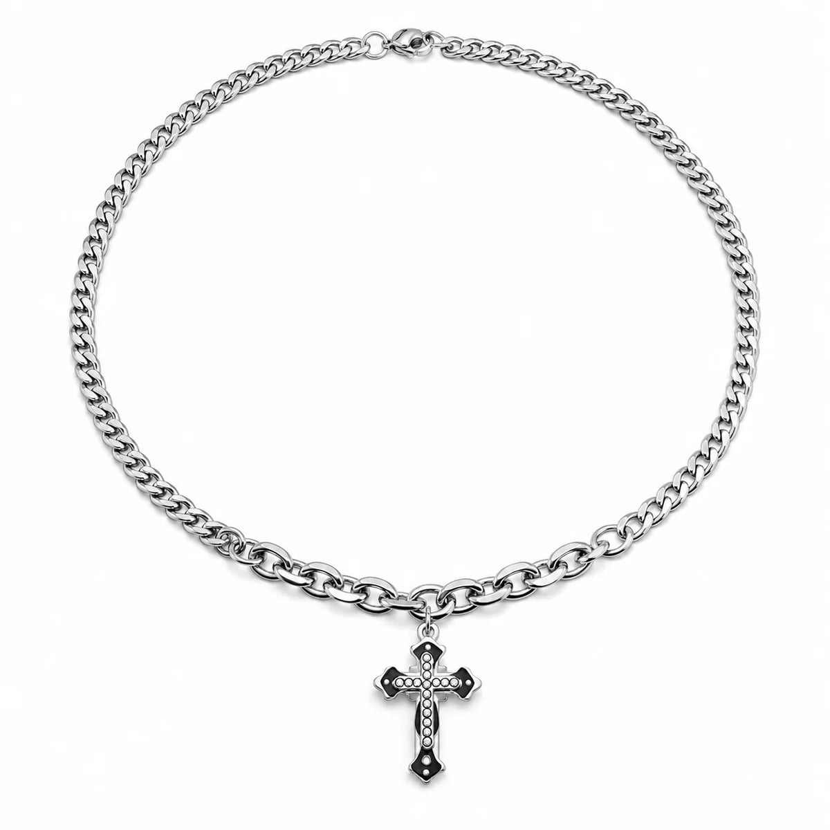 Luxury Titanium Steel Cross Clavicle Necklace – Hip Hop Men’s Jewelry