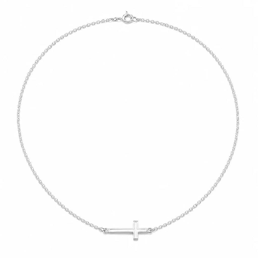 925 Silver Plated Simple Cross Necklace – Minimalist Women’s Jewelry