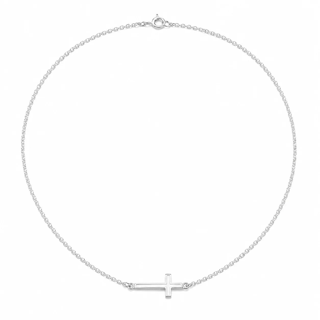 925 Silver Plated Simple Cross Necklace – Minimalist Women’s Jewelry