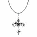 Silver Stainless Steel Cross Necklace – Gothic Christian Style