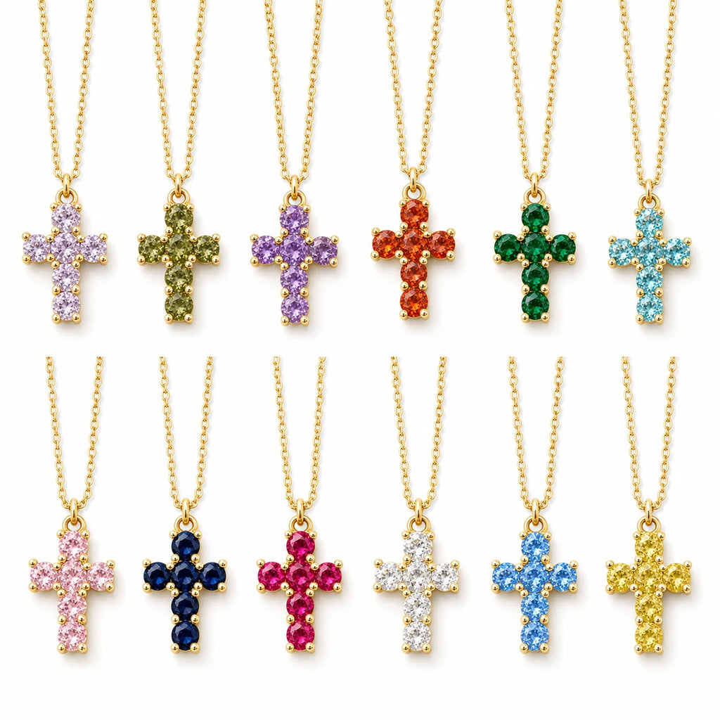 Good Luck Fashion Cross Pendant Necklace with Zircon