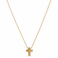Gold Stainless Steel Tiny Cross Crucifix Necklace