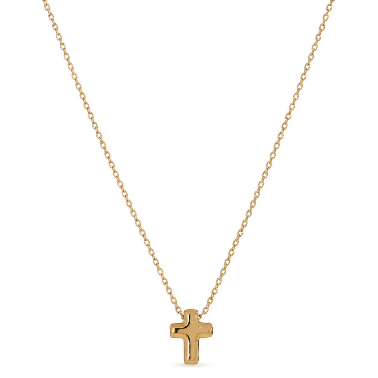 Gold Stainless Steel Tiny Cross Crucifix Necklace