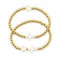 18K Gold Plated Cross & Heart Bead Bracelet – New Release