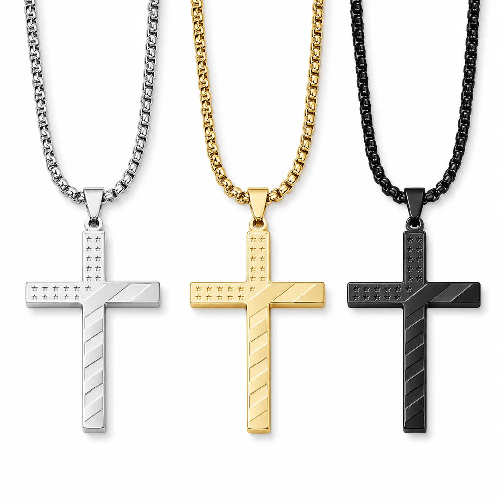 HY Dainty Cross Stainless Steel Choker Necklace for Men & Women
