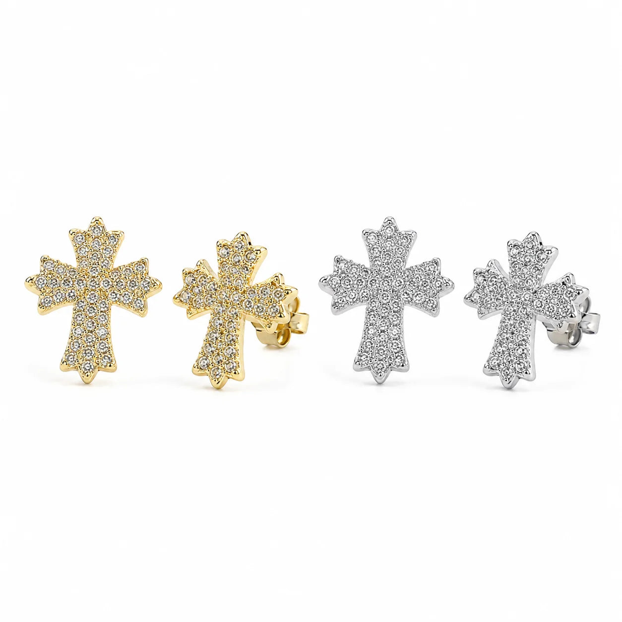 Exquisite Vintage Cross Stud Earrings – Luxury Fashion Jewelry
