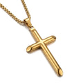 HY Minimalist Black Cross Necklace for Men – Stainless Steel Pendant