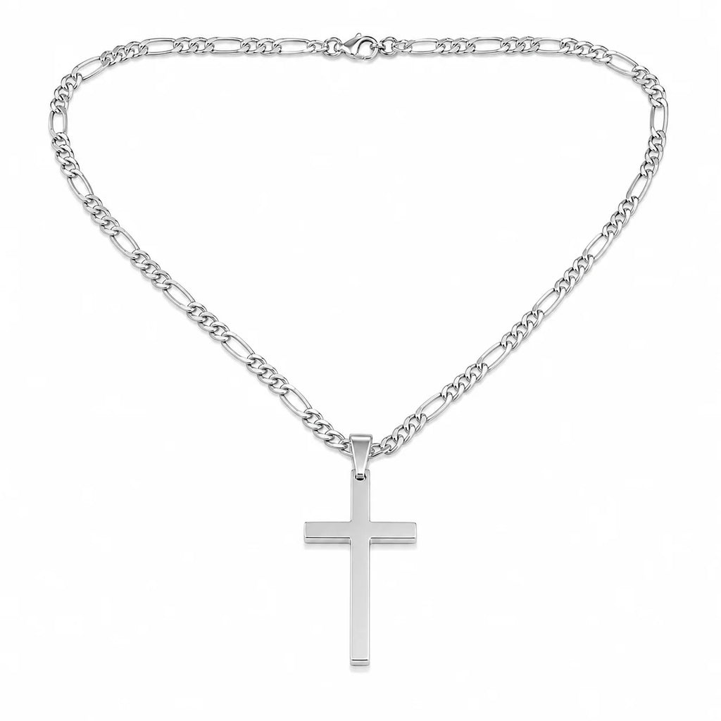 Men’s Stainless Steel Cross Pendant Necklace