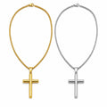 Classic Gold Stainless Steel Cross Necklace for Men – Crucifix Pendant