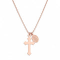 Non-Tarnish Rose Gold Cross Pendant Necklace – Stainless Steel Jewelry