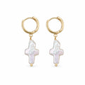Stylish Baroque Cross Freshwater Pearl Earrings – Copper Jewelry