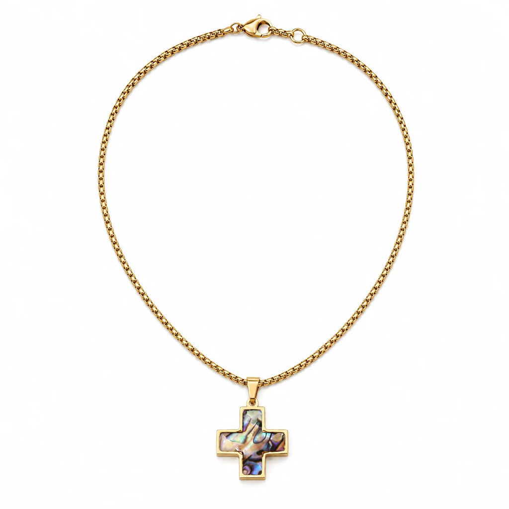 304 Stainless Steel Cross Shell Pendant Necklace – Fashion Niche Design