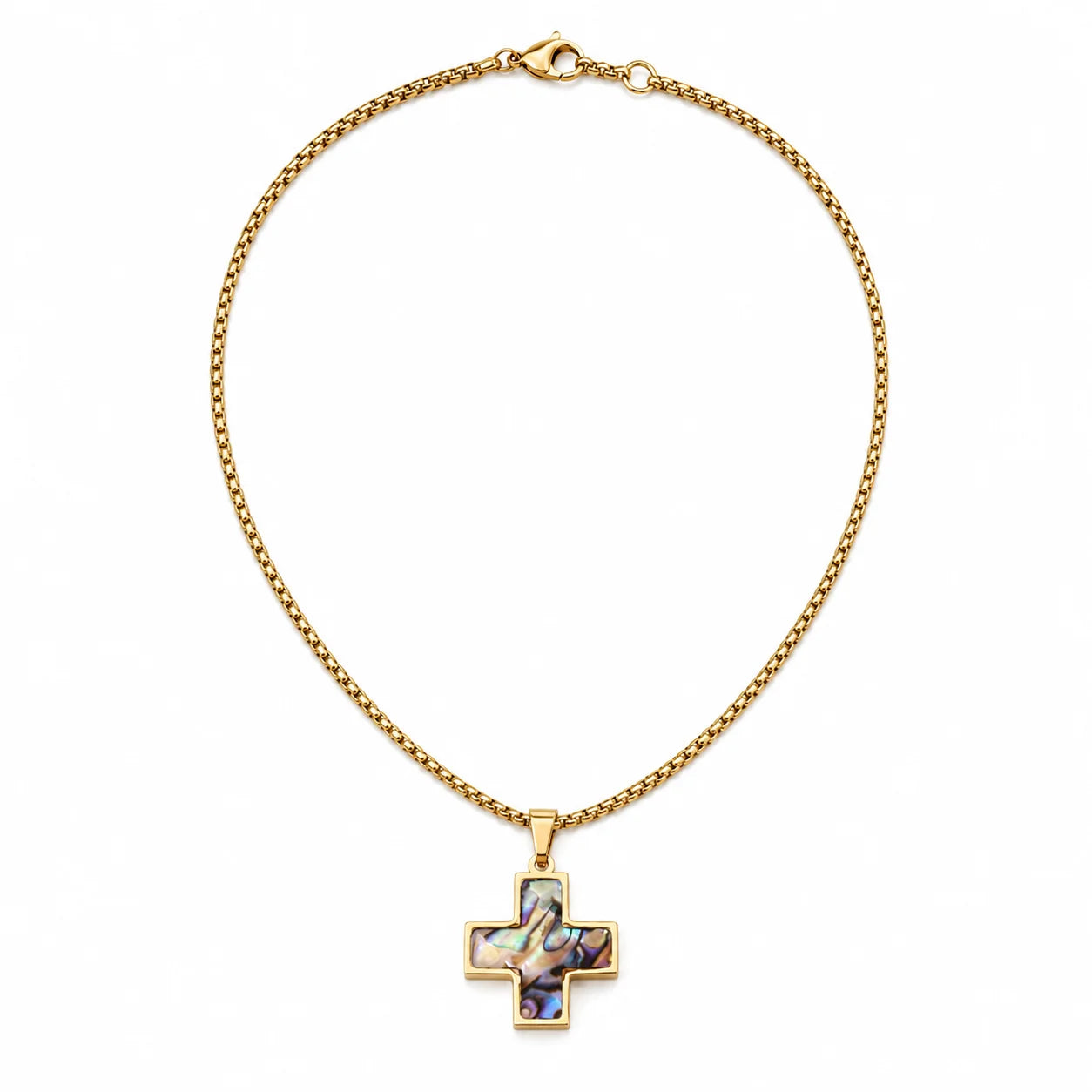 304 Stainless Steel Cross Shell Pendant Necklace – Fashion Niche Design