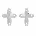 Luottemi Cross Stud Earrings with Tiny Zircon Elements