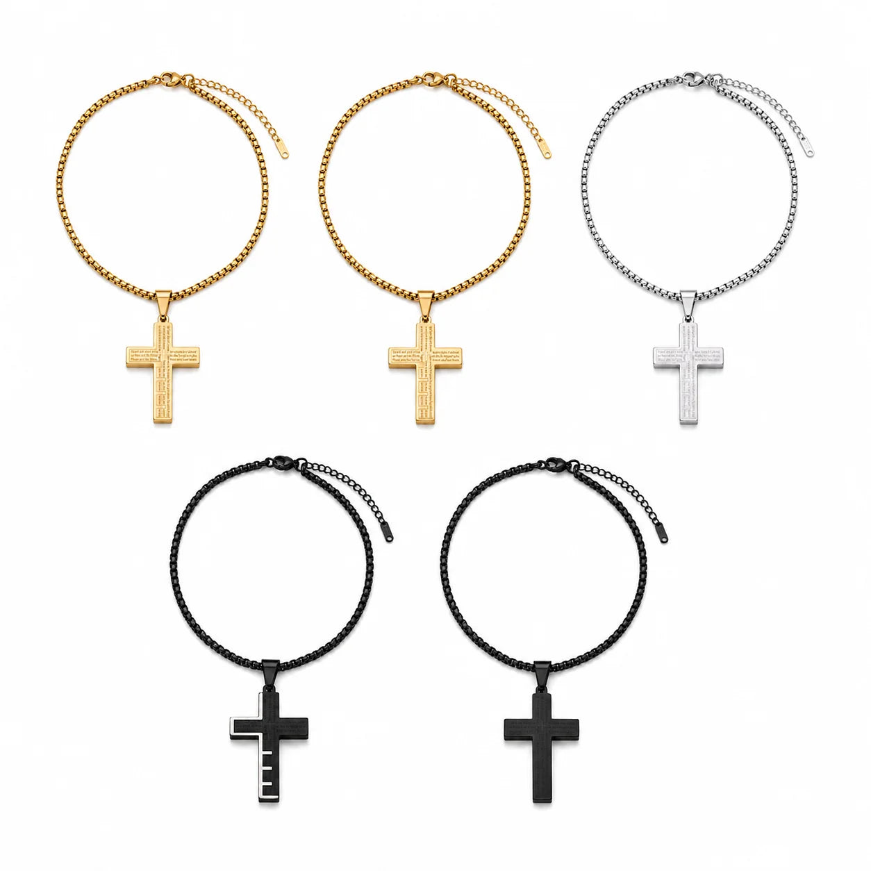 Classic Stainless Steel Bible Cross Pendant Necklace – Christian Faith Jewelry