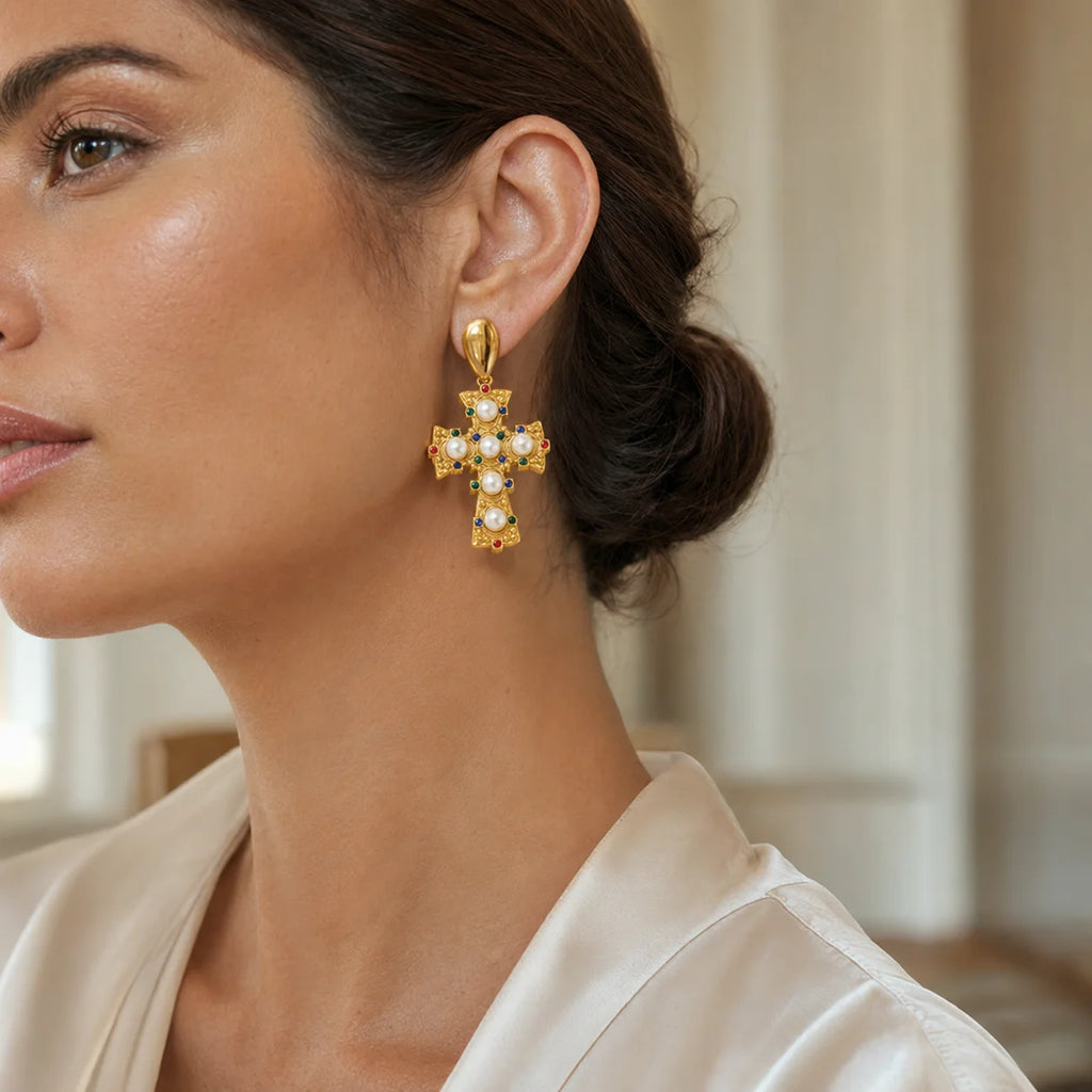 Myneck 18K Gold Plated Stainless Steel Earrings