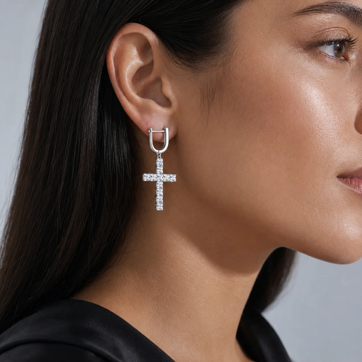 Luoteemi Square Zircon Clip Earrings – Fashion Stone Jewelry