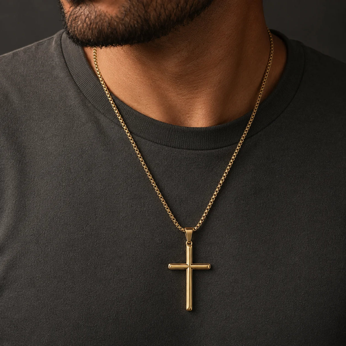 Minimalist Cross Necklace for Men – Christian Fashion Pendant