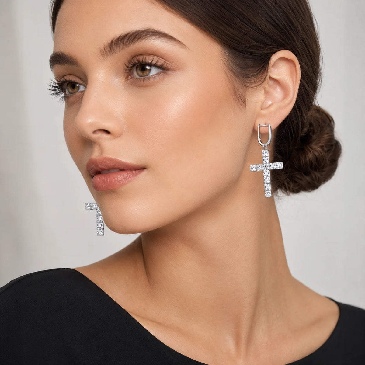 Luoteemi Square Zircon Clip Earrings – Fashion Stone Jewelry