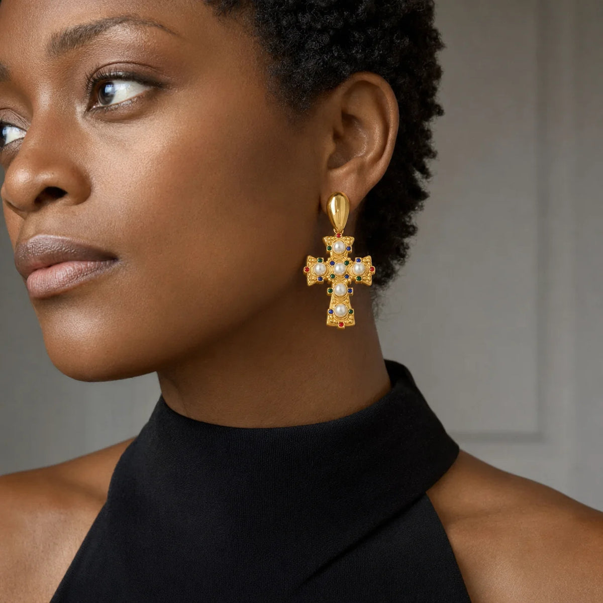 Myneck 18K Gold Plated Stainless Steel Earrings