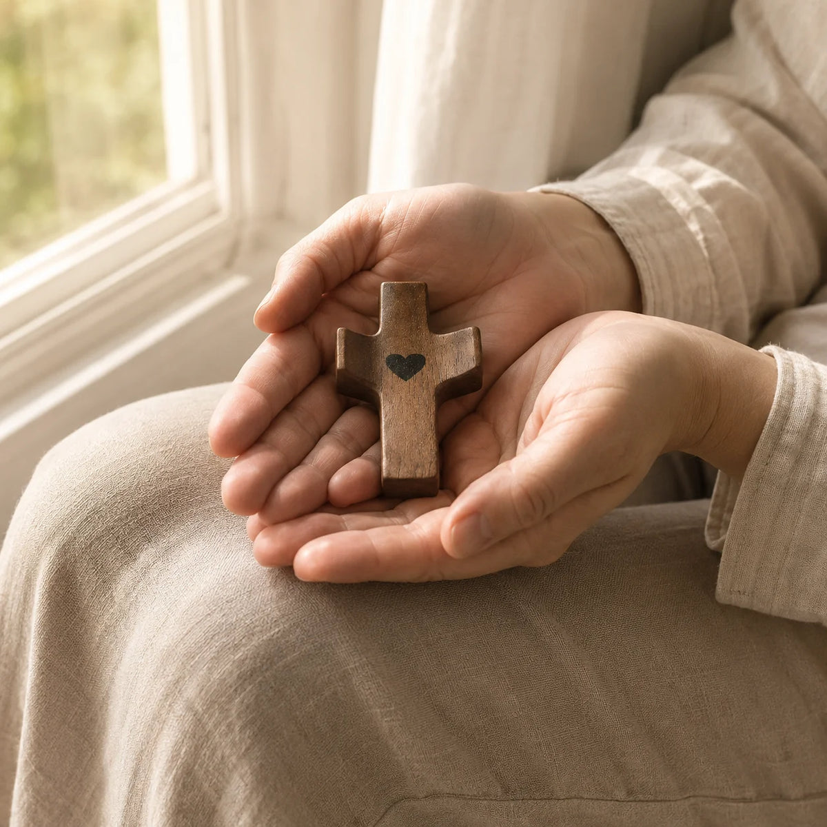 Mini Walnut Wooden Crosses – Pocket Prayer & Stress Relief