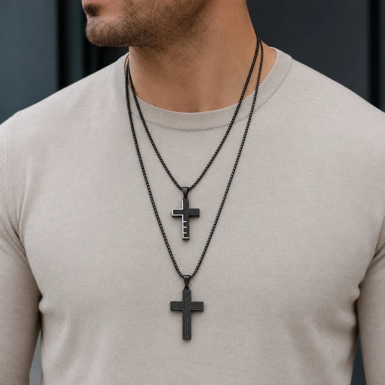 Classic Stainless Steel Bible Cross Pendant Necklace – Christian Faith Jewelry