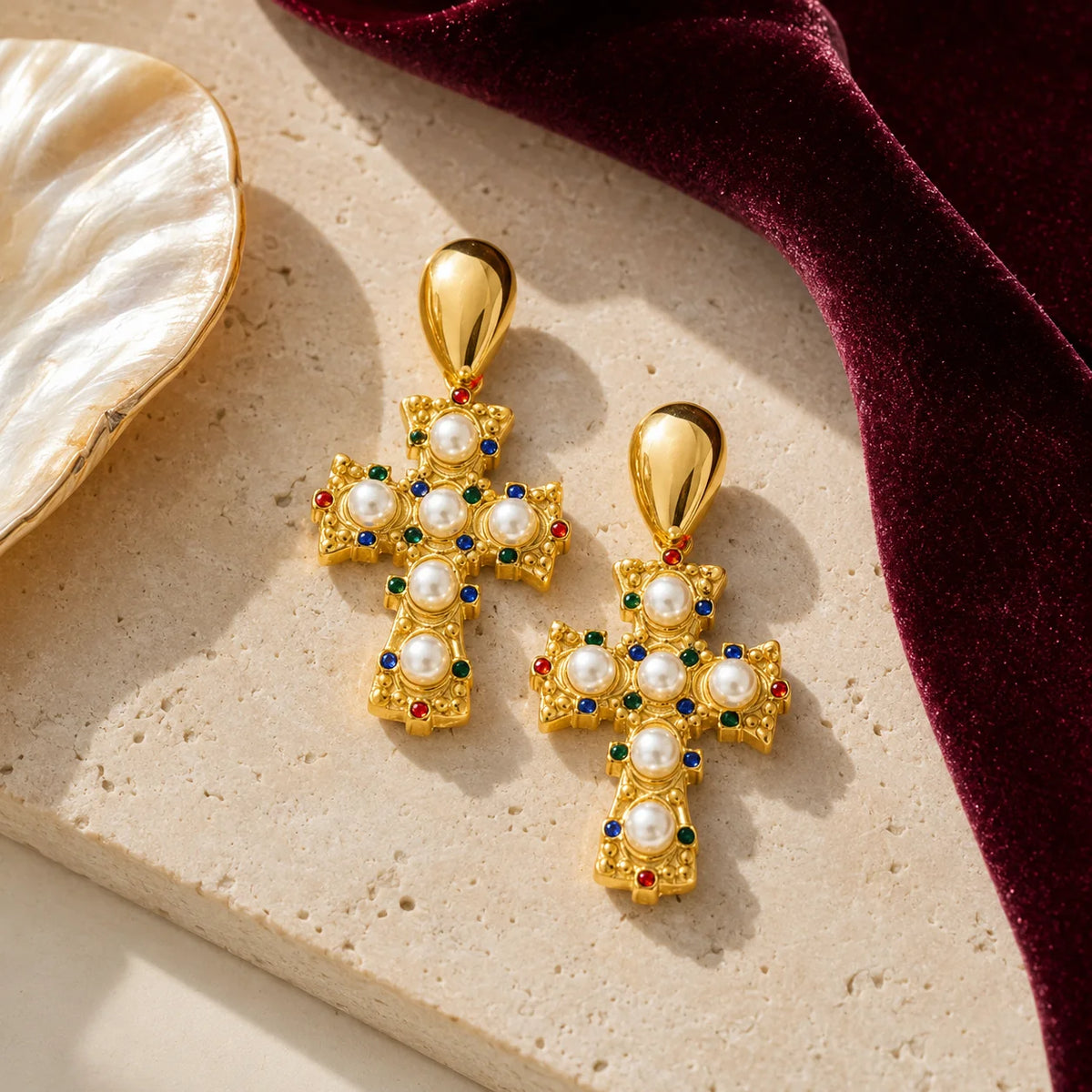 Myneck 18K Gold Plated Stainless Steel Earrings