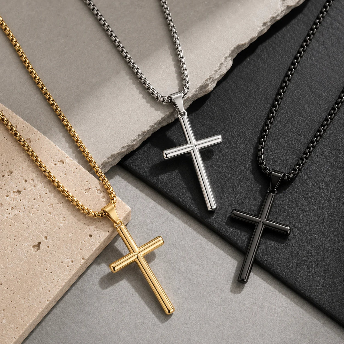 Minimalist Cross Necklace for Men – Christian Fashion Pendant