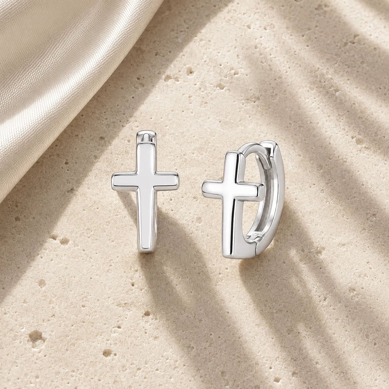 925 Sterling Silver Cross Earrings for Women