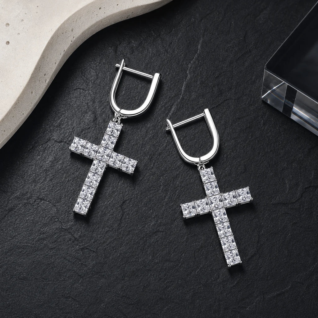 Luoteemi Square Zircon Clip Earrings – Fashion Stone Jewelry