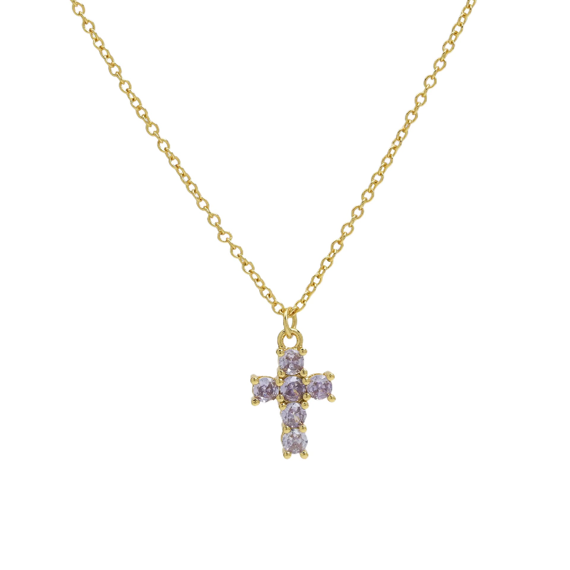 Good Luck Fashion Cross Pendant Necklace with Zircon