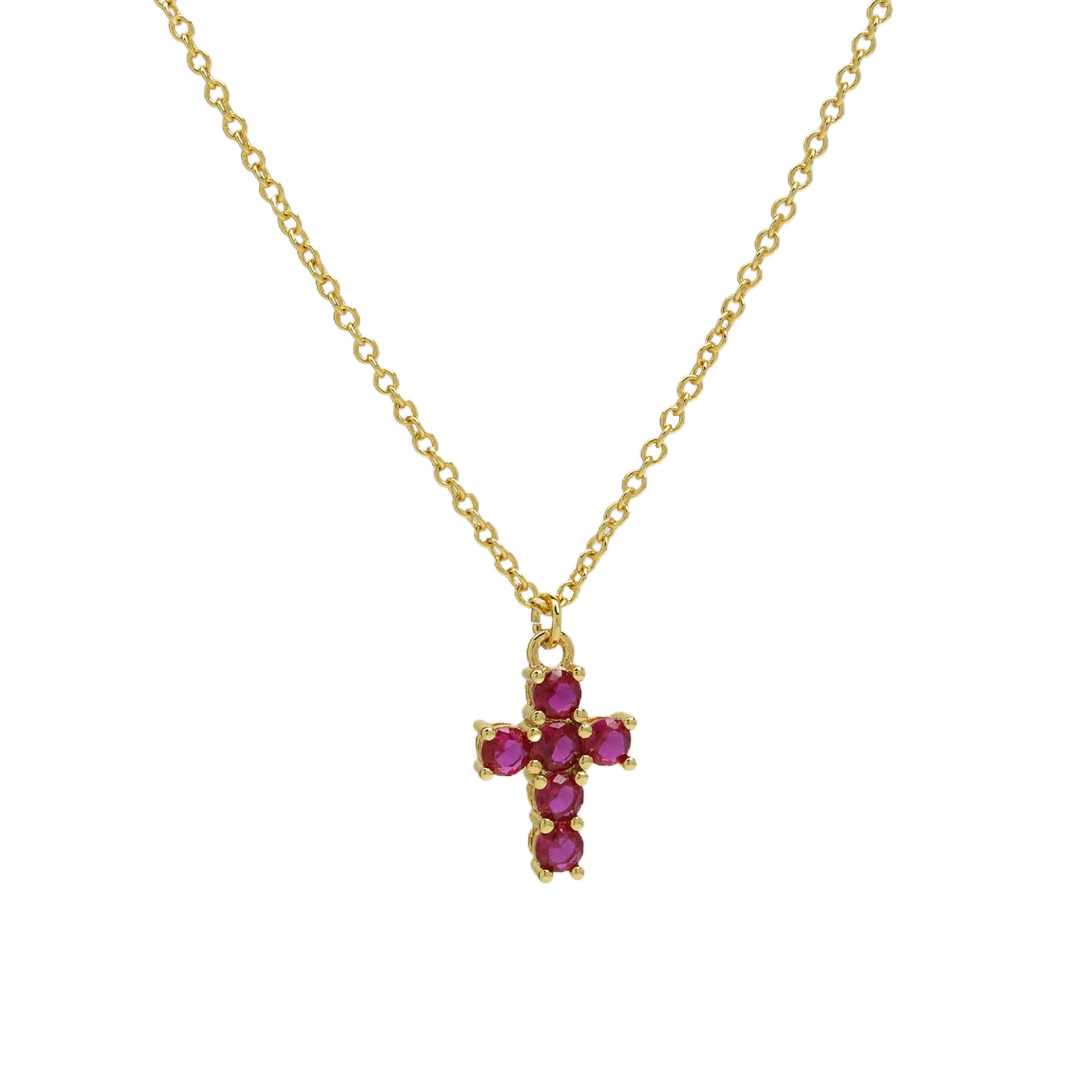 Good Luck Fashion Cross Pendant Necklace with Zircon