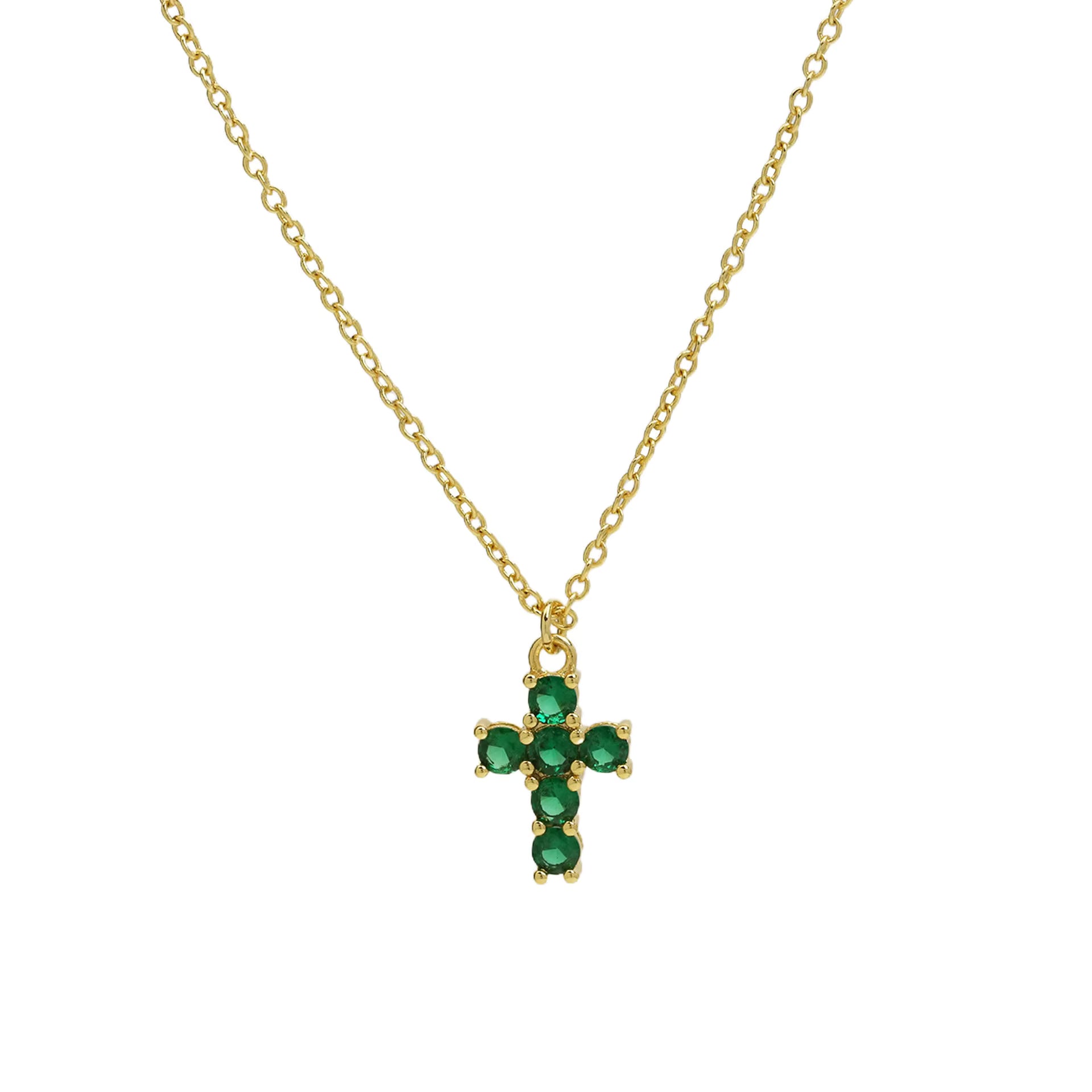 Good Luck Fashion Cross Pendant Necklace with Zircon