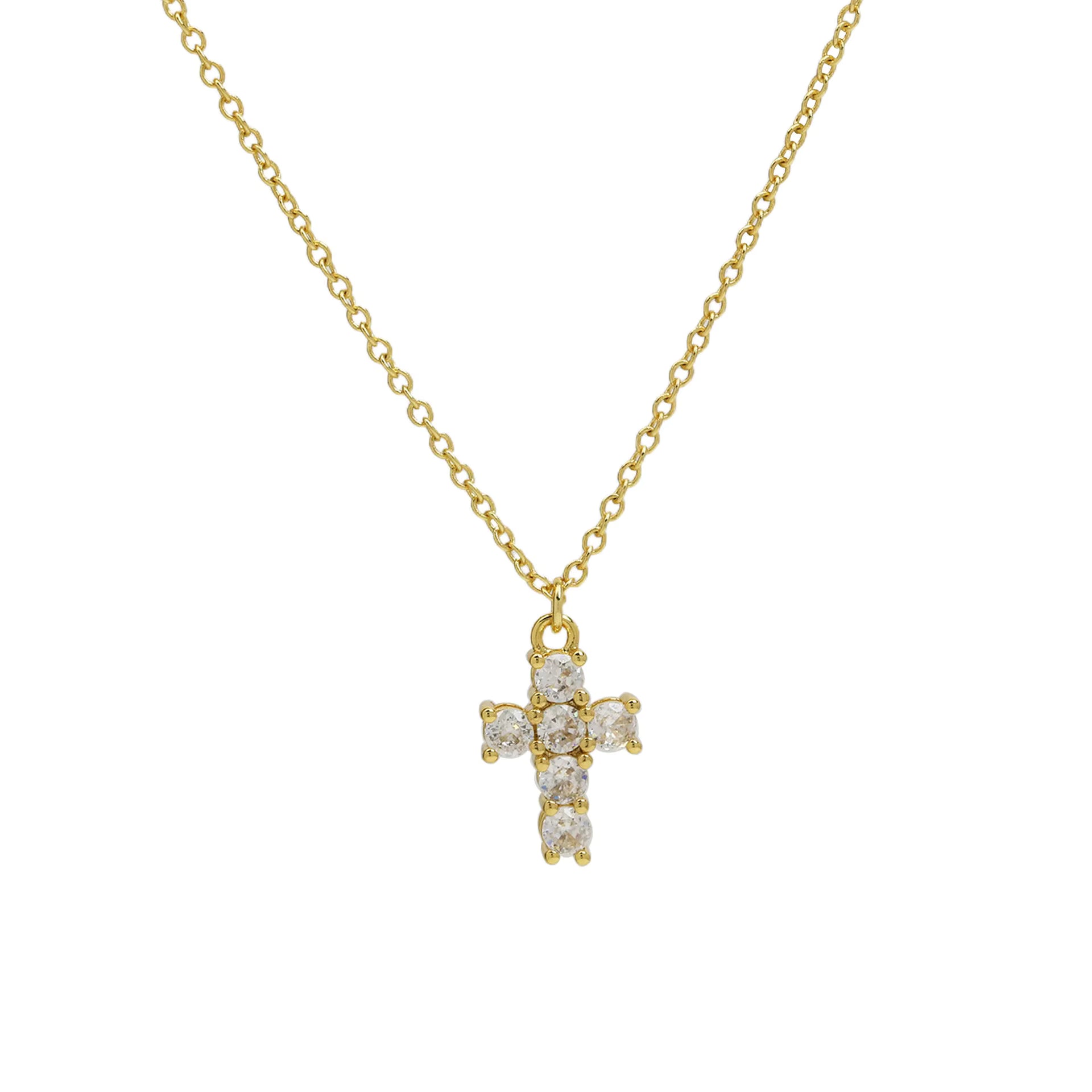Good Luck Fashion Cross Pendant Necklace with Zircon