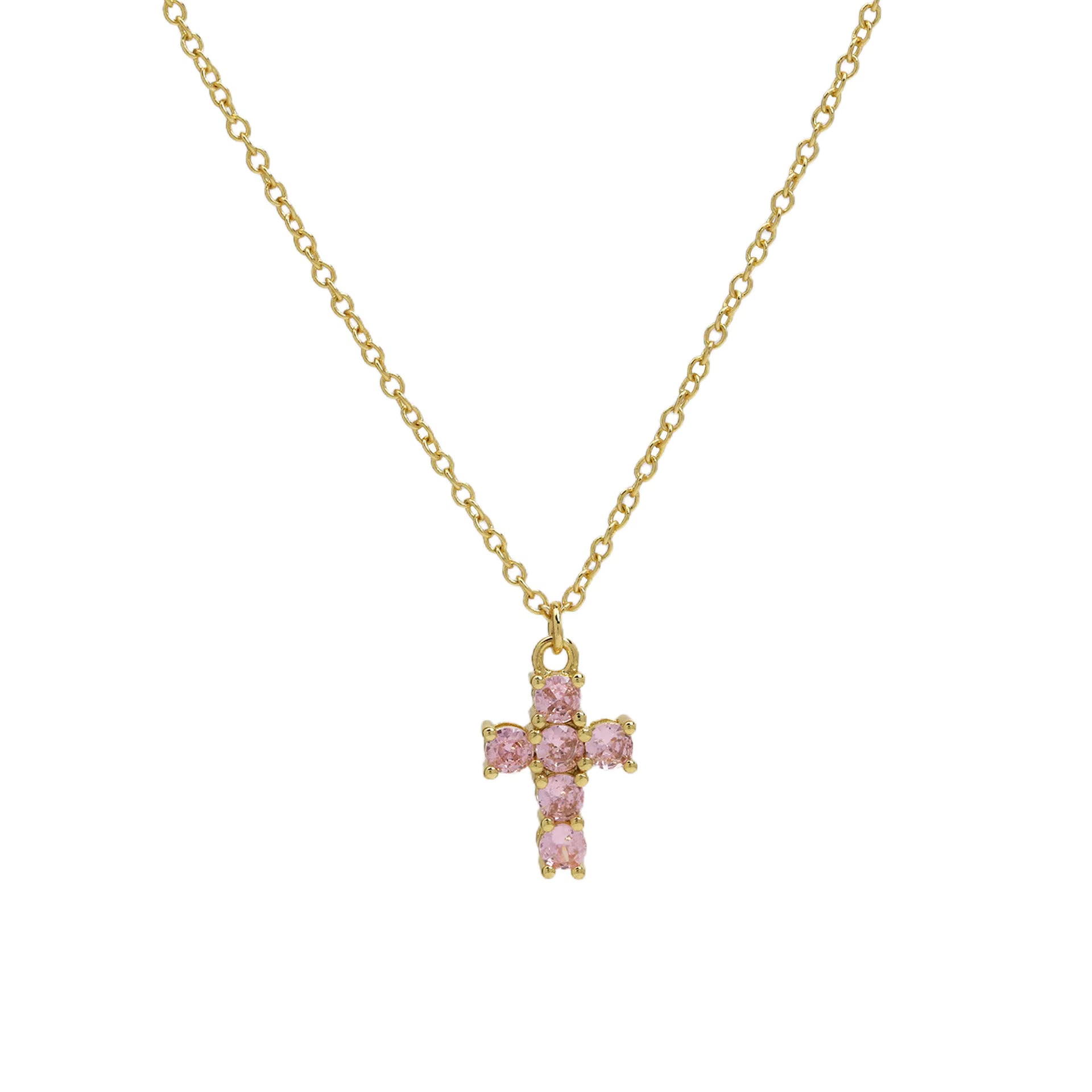 Good Luck Fashion Cross Pendant Necklace with Zircon