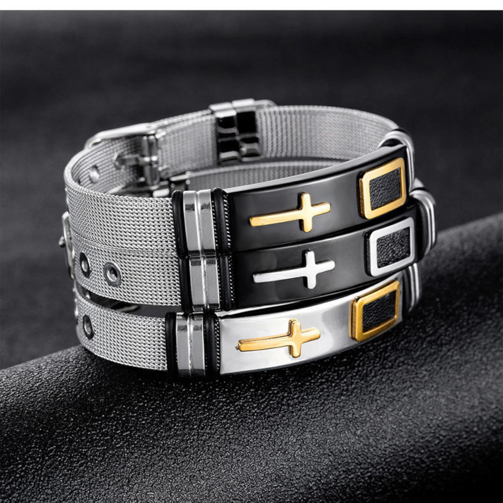Best Seller Men’s Silver Plated Cross Bracelet