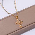 Chic Cross Pendant Necklace in 316L Stainless Steel – 18K Gold PVD Plated