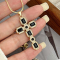 Cross Necklace with Stones