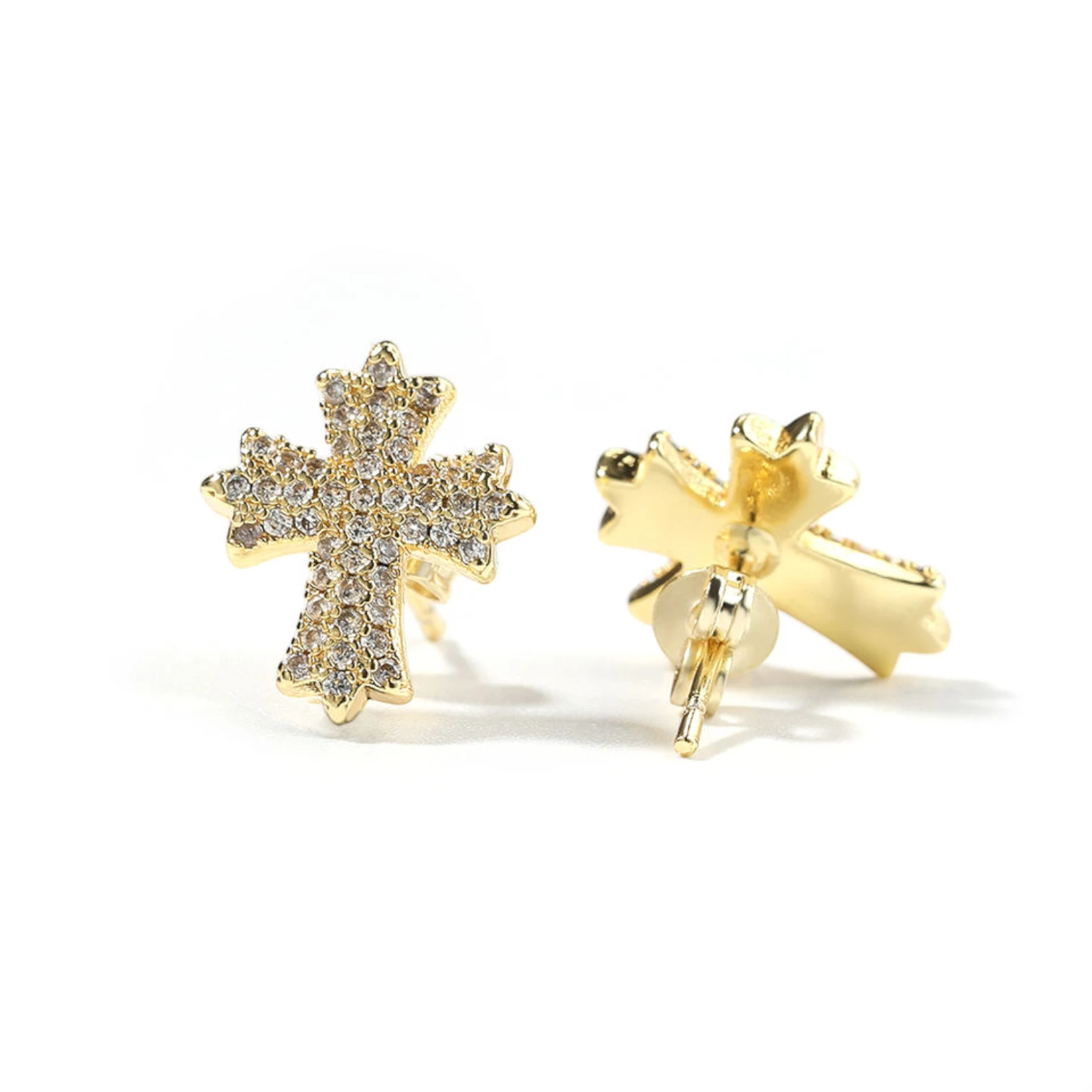 Exquisite Vintage Cross Stud Earrings – Luxury Fashion Jewelry