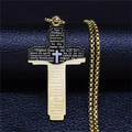 Gold & Black Stainless Steel Cross Pendant Necklace