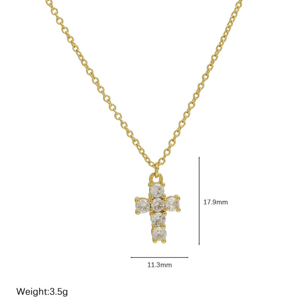 Good Luck Fashion Cross Pendant Necklace with Zircon