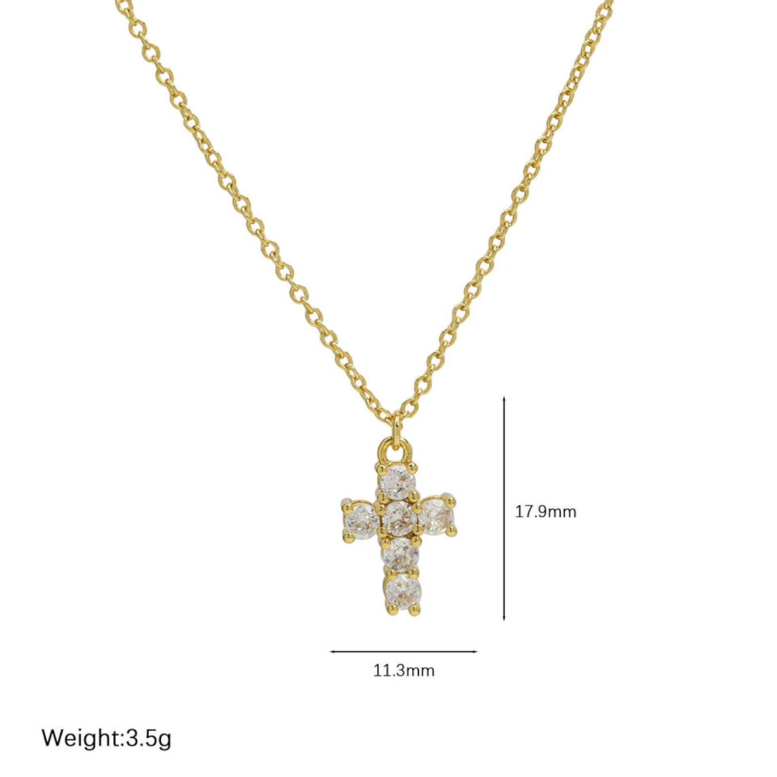 Good Luck Fashion Cross Pendant Necklace with Zircon