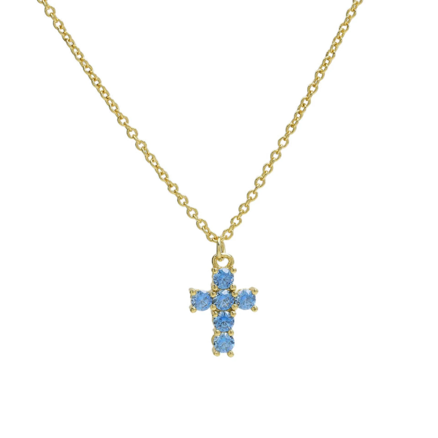 Good Luck Fashion Cross Pendant Necklace with Zircon