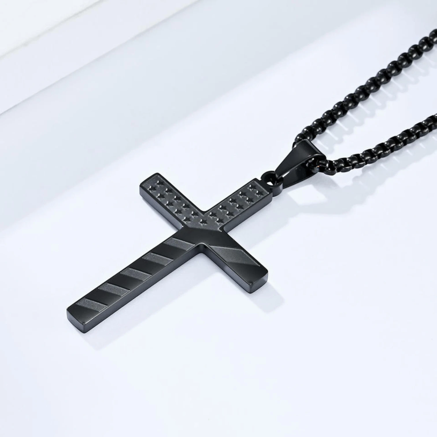 HY Dainty Cross Stainless Steel Choker Necklace for Men & Women