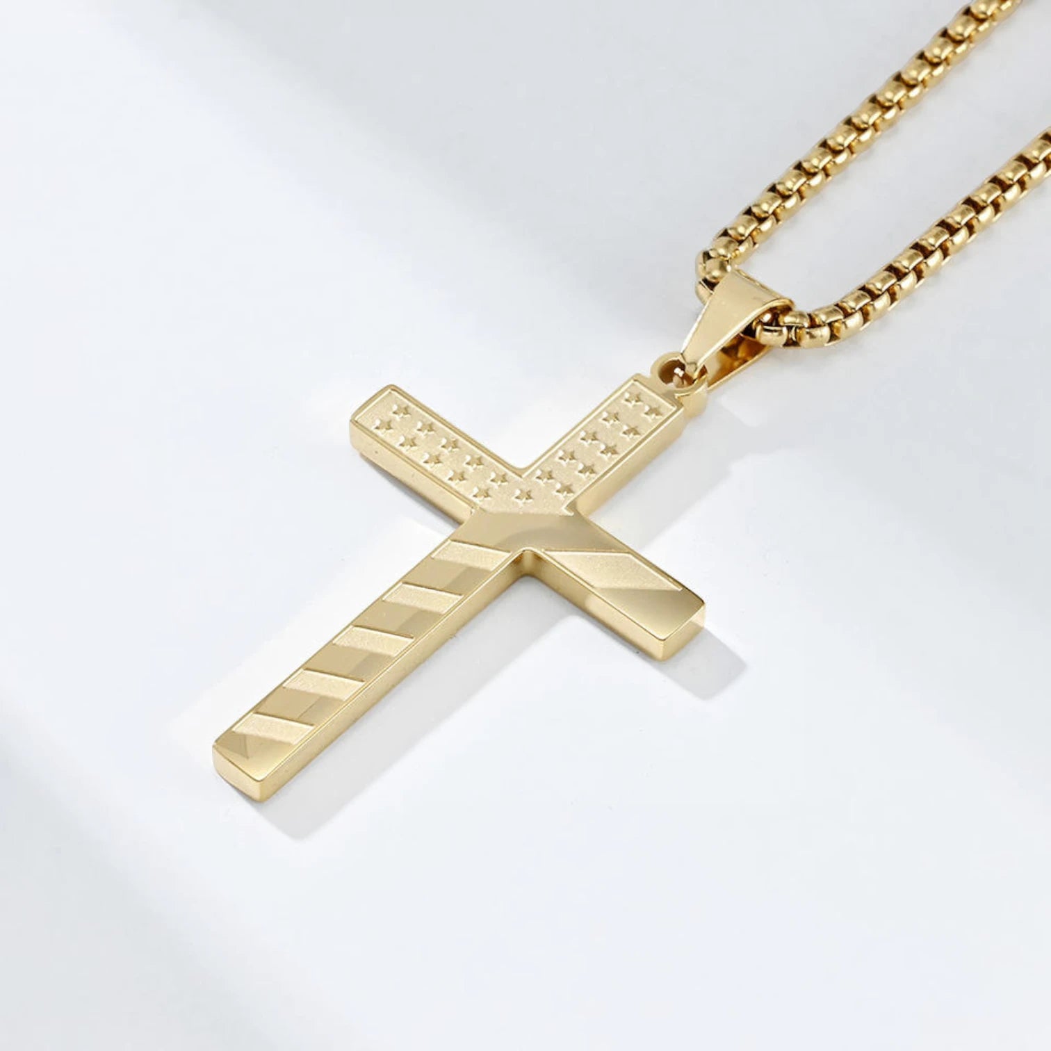 HY Dainty Cross Stainless Steel Choker Necklace for Men & Women