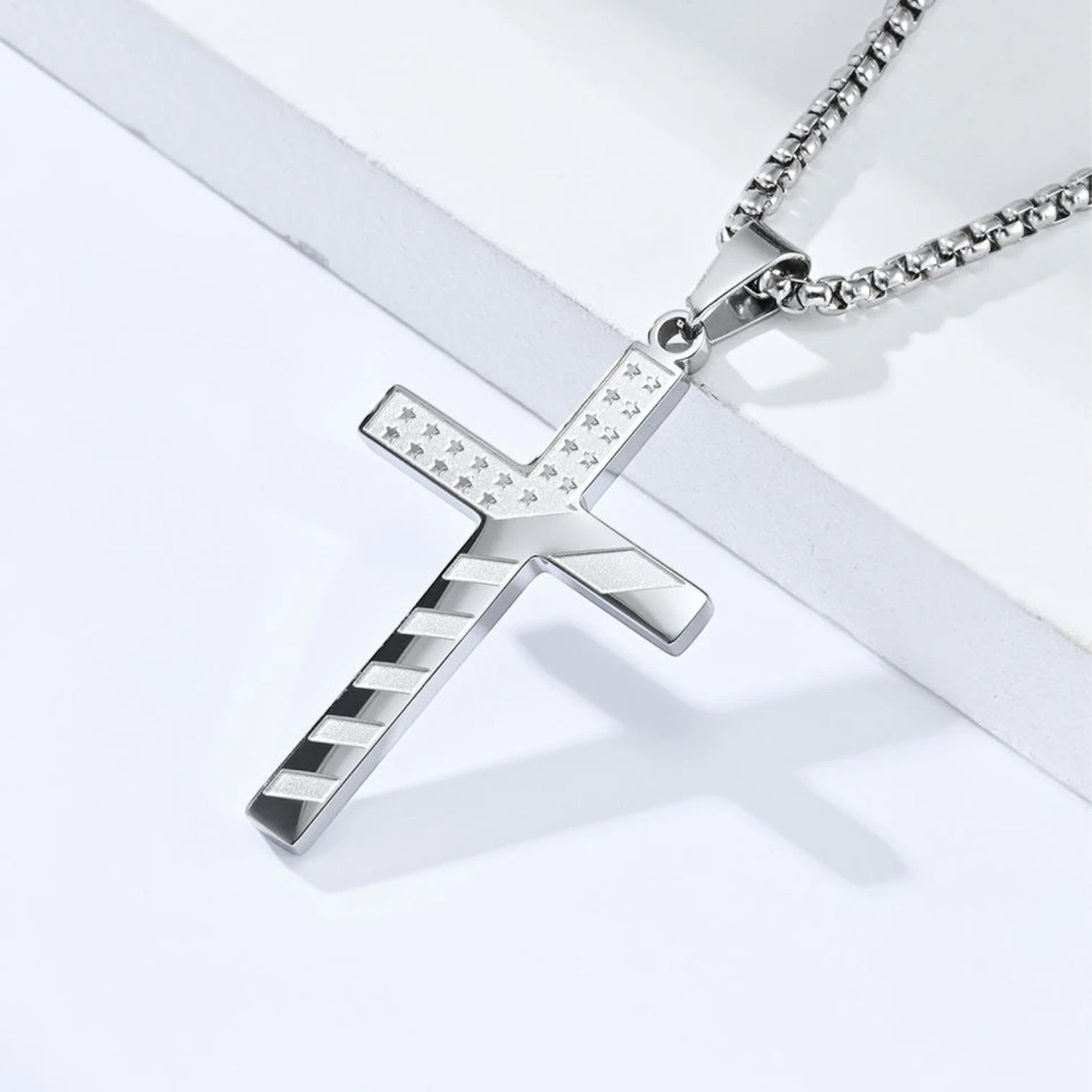 HY Dainty Cross Stainless Steel Choker Necklace for Men & Women