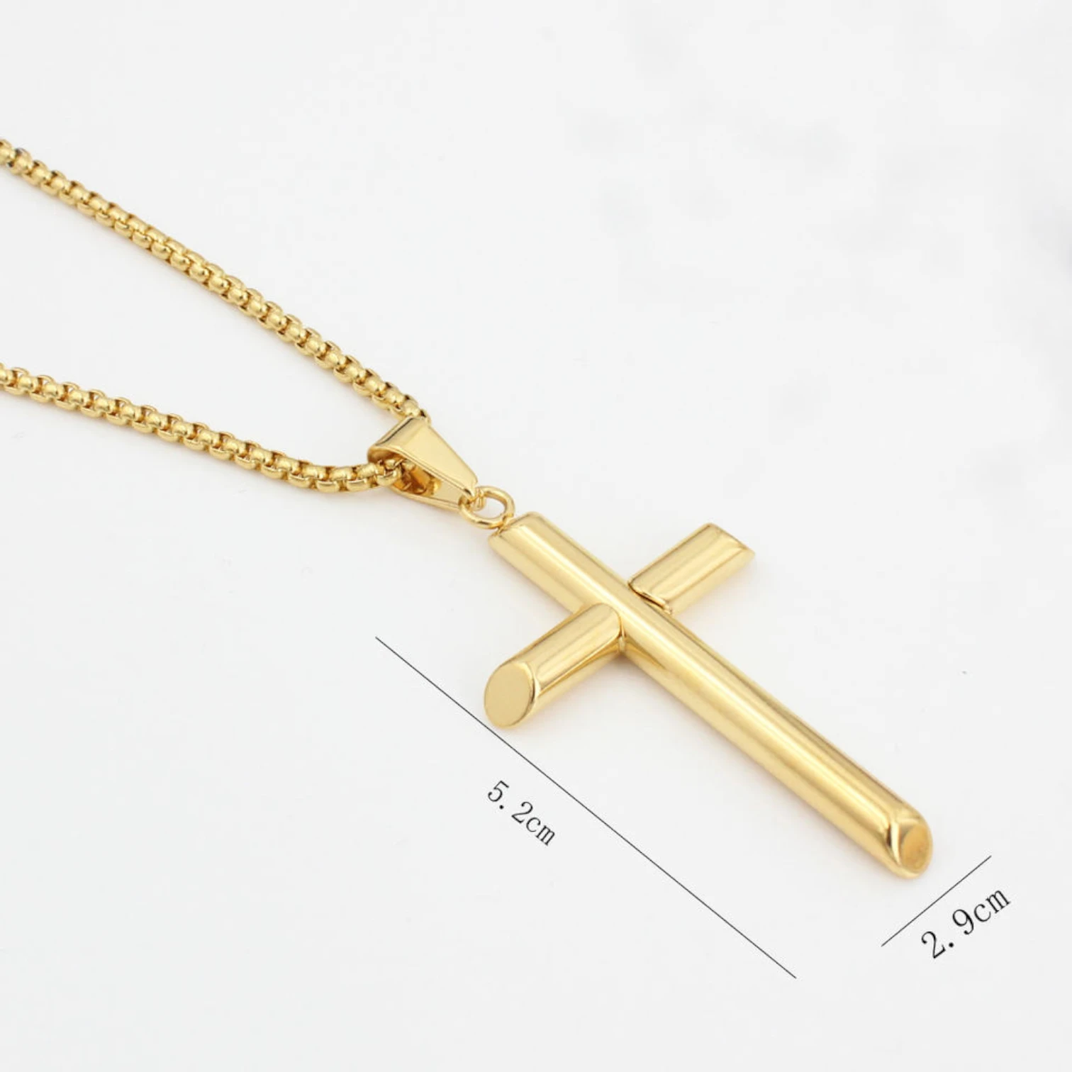 HY Minimalist Black Cross Necklace for Men – Stainless Steel Pendant