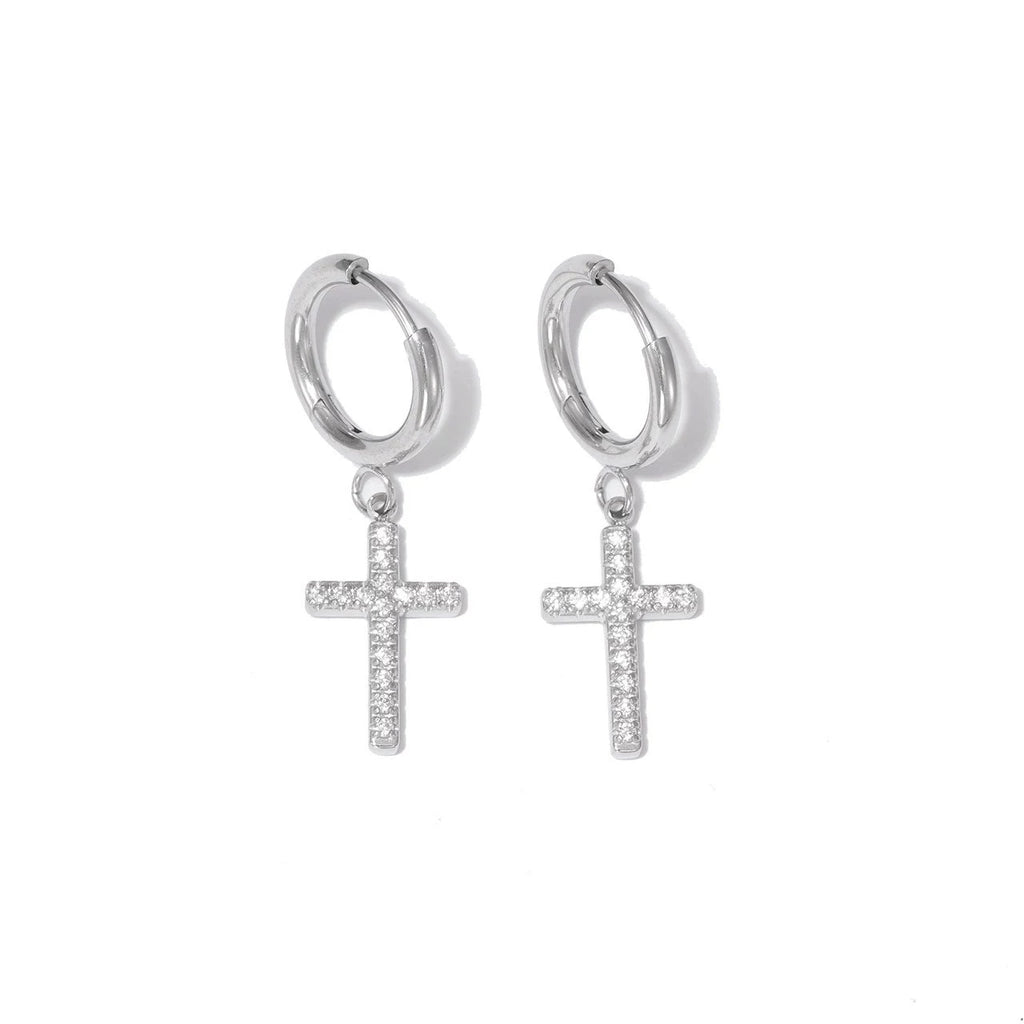 Minimalist 18K Gold Plated Cross Zircon Necklace – Stainless Steel Jewelry