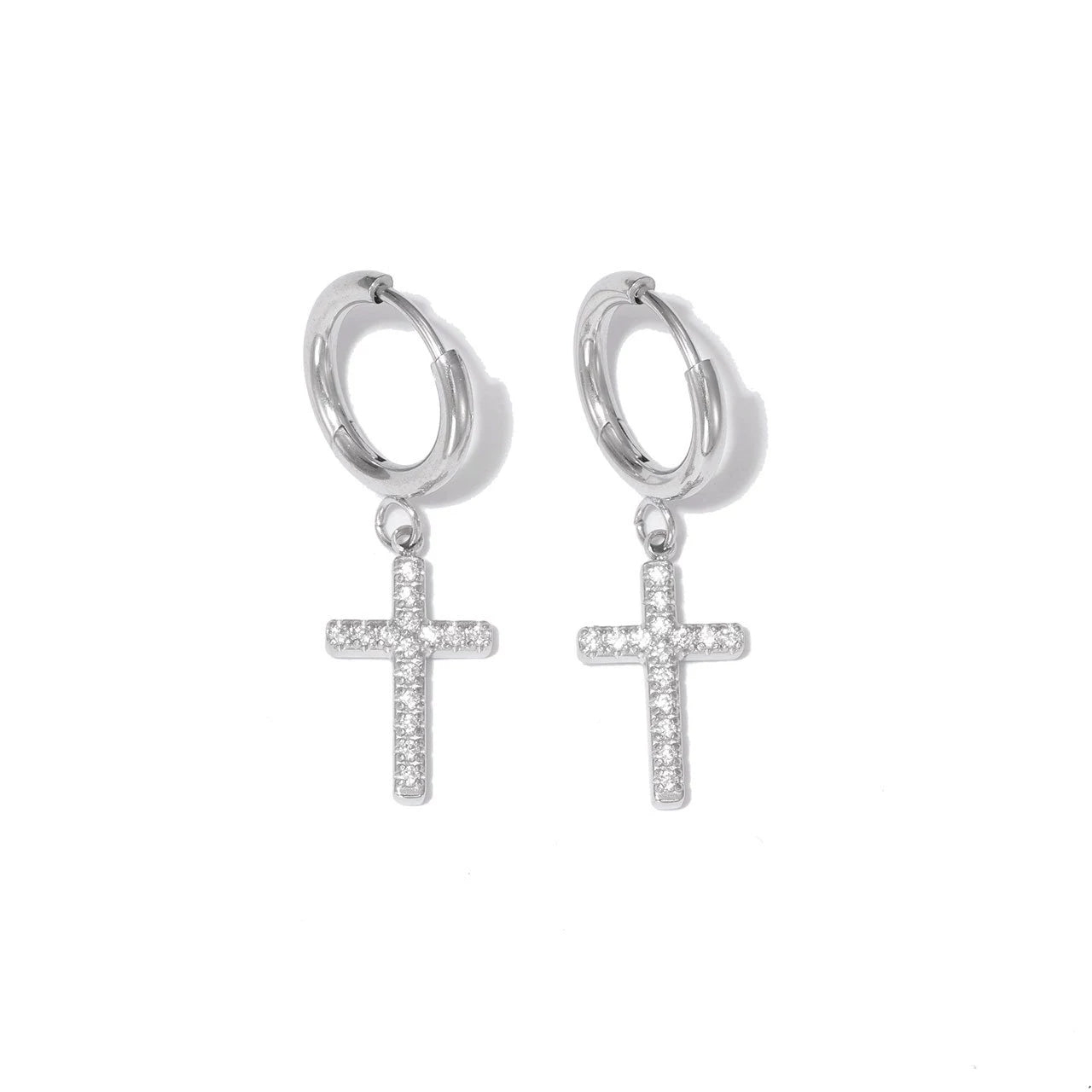 Minimalist 18K Gold Plated Cross Zircon Necklace – Stainless Steel Jewelry